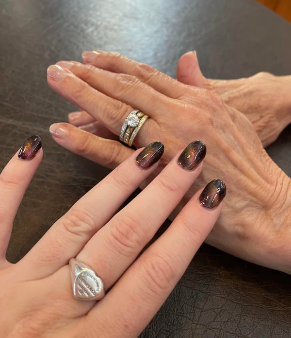 Picture by UnawareChanel saying 'Painted My Grandma’s Nails 🫶'