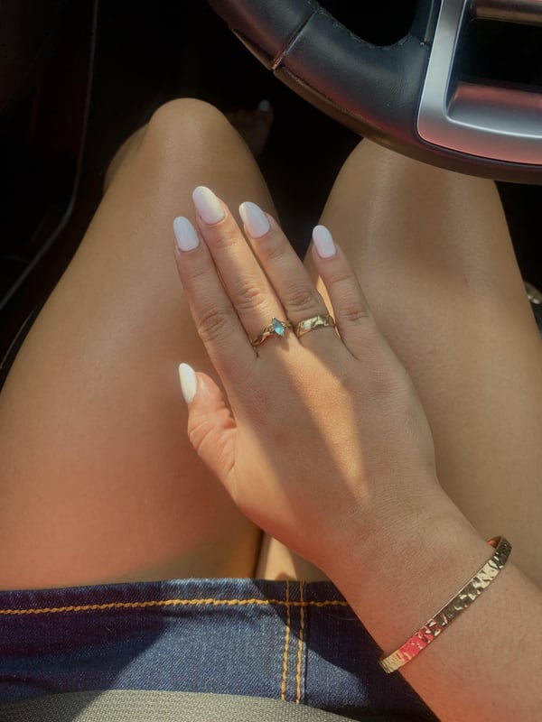 Picture by sophiairl showing 'I’ve Been Doing My Own Gel Nails For Almost A Year Now. This Is My First Time Trying White. I Tried So Hard To Keep The Edges Clean 🫠' number 3