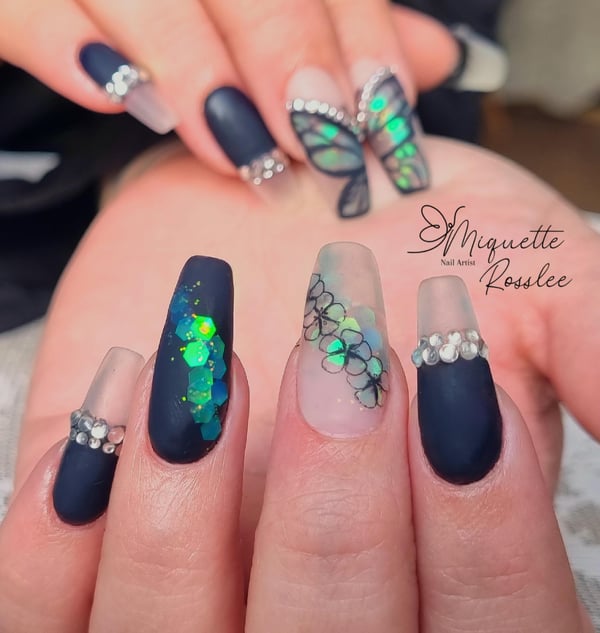 Picture by PaintedPetals_SA saying 'So... I Did This On A Client Today🦋🥰 Opinions Please?'