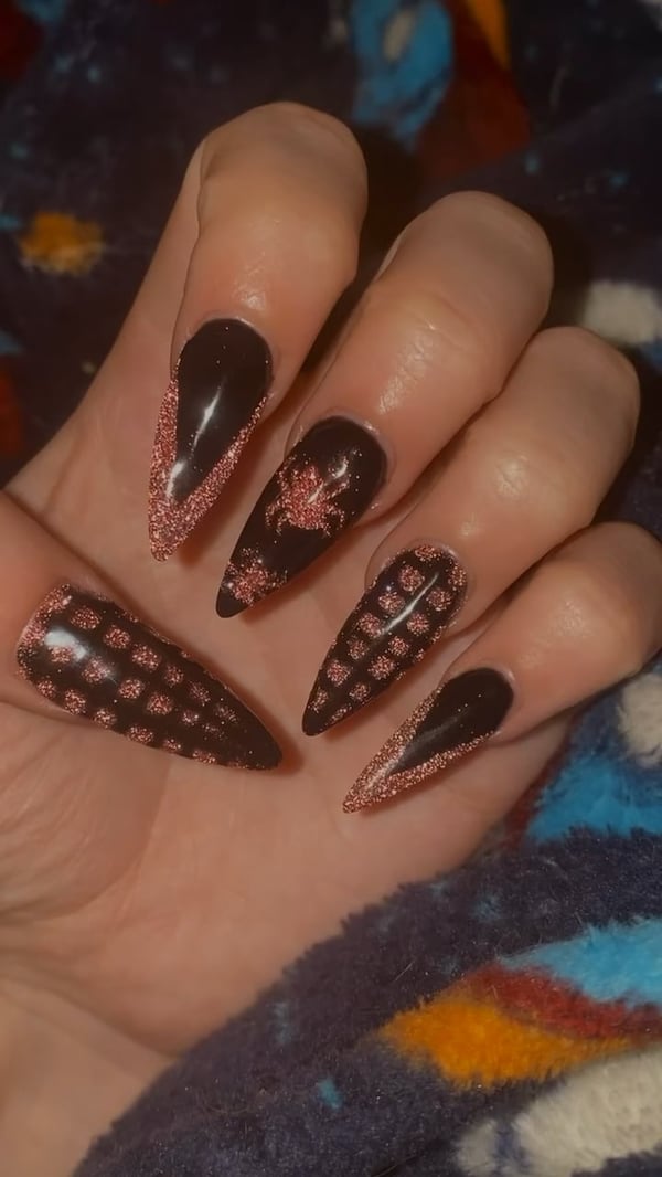 Picture by Suspicious_Flower_98 saying 'Spooky Nails🕷️❤️🕸️✨'