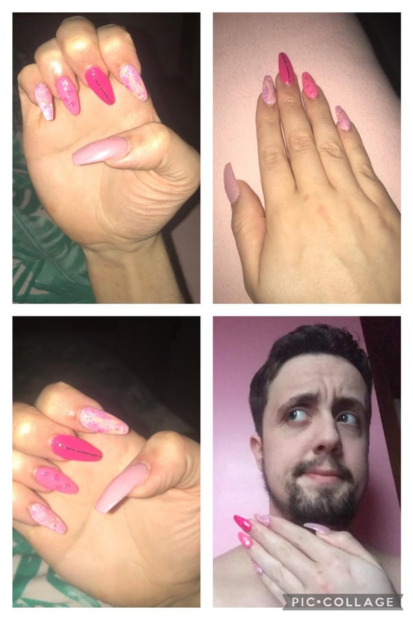 Picture by stephenl1997 saying 'My Girlfriend Did My Nails yes Their Mine What Do You All Think'