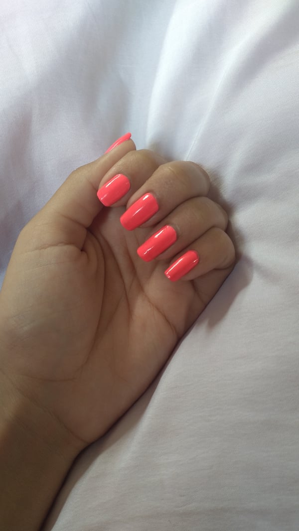 Picture by acriszinha saying 'Pink Neon Nails For Barbie Movie 💖 Cute Or No?'