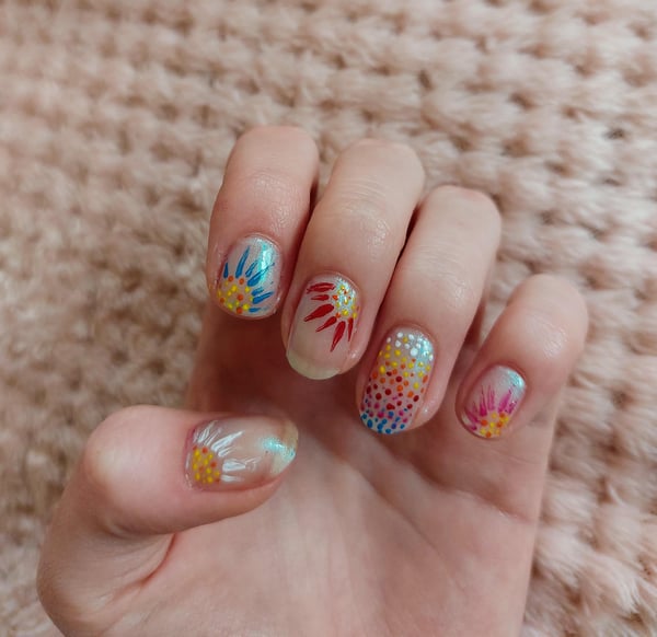 Picture by Some1MustGetHurt saying 'We're Stuck With Short Nails Rn But Here's Some Flowers'