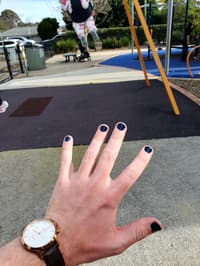 Enjoying Getting Back Into Painting My Nails. This Is Sally Hansen Midnight Drive