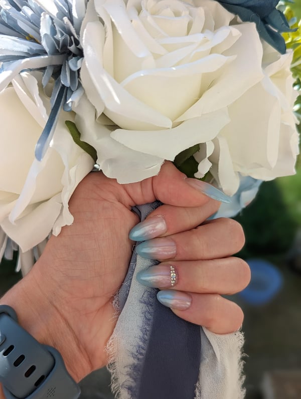 Picture by fallformysub saying 'I Think I Found My Wedding Nails. What Do You Think?'