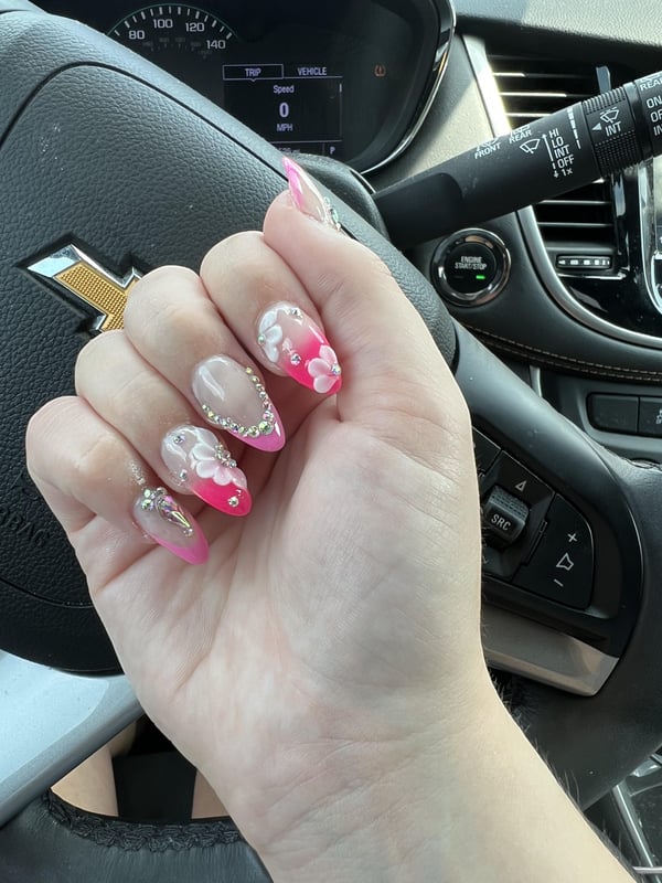 Picture by bipolarshortbitch saying 'My Barbie Nails For This Weekend!'