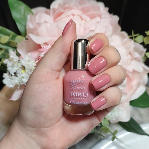 Picture by irycente93 saying 'Taking A Break From Shimmers. Classic Pink Mani Using Kiko Milano Perfect Gel #104'