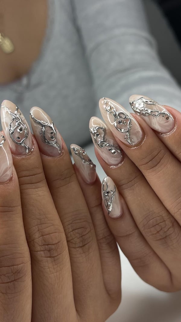 Picture by dianamoser showing 'Recent Nail Sets I’ve Done On Clients. Structured Manicures Done With Hard Gel On Their Natural Lengths 🩷' number 5