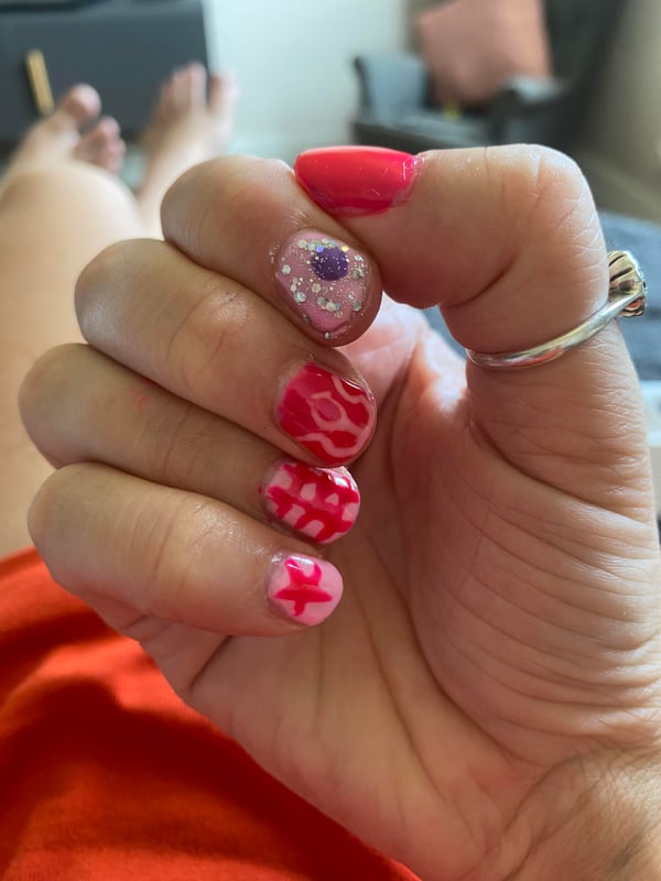 Picture by Nancy_True saying 'Barbie Nails. Did These Myself And Getting Better As Nail Art.'