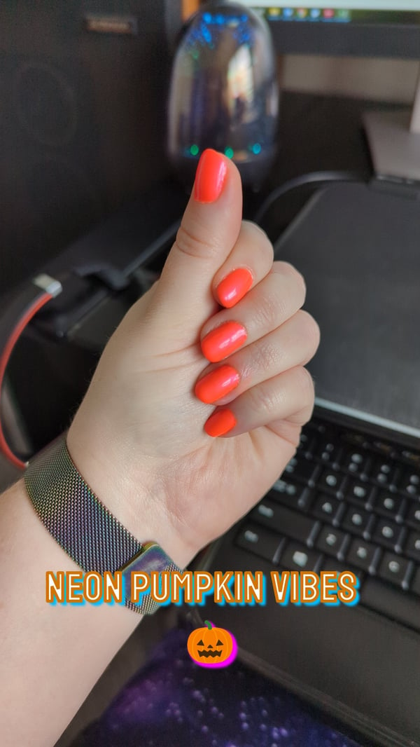 Picture by autumngirl6289 saying 'Neon Pumpkin Vibes'