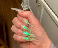 Someone Else Posted Their Chonky Nails, So I’m Posting Mine Too 🤍 First Go At Aurora Foil 🤷🏻‍♀️