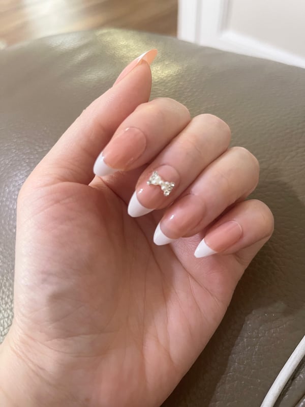 Picture by aigildalyn saying 'Press On Nails - My First Time! I Hope They Last At Least 7-8 Days. What Do You Guys Think? I’m A Little Afraid They’ll Fall Off In The Middle Of My 7 Day Trip To Sicily. Also, I Can Trim Them, Right? They’re A Little Too Long For Me.'