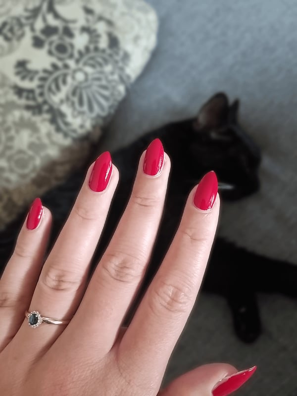 Picture by MaroonWitch showing 'Natural Nails, Just Red Nail Polish ♡'' number 2