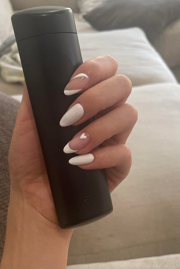 Picture by ophhhs saying 'Gel On Almond Natural Nails 🩶'