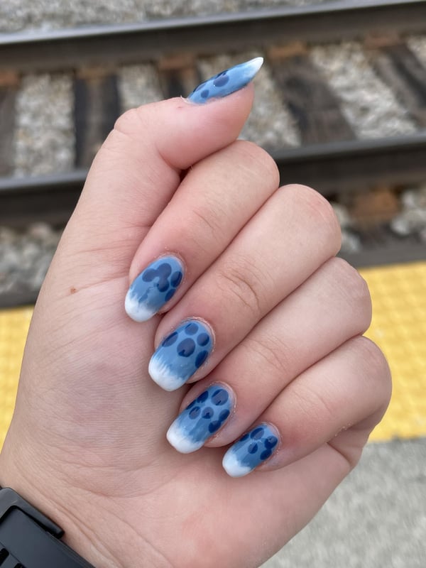 Picture by keegrunk saying 'Tried To Do Blueberry Boba Nails'