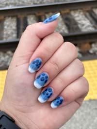 Tried To Do Blueberry Boba Nails