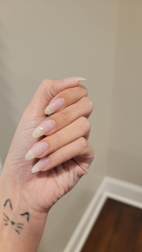 Picture by Khadejeh showing 'I Have A Vacation Coming Up And One Nail Was Looking Suspicious So I Attempted A Dip Powder Base With Gel On Top!' number 2