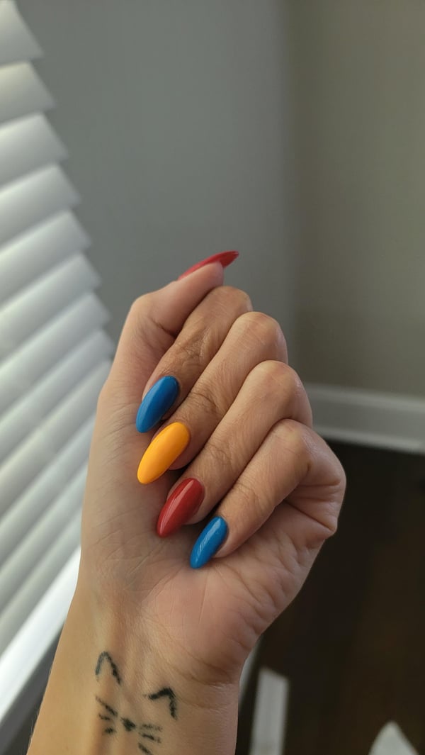 Picture by Khadejeh showing 'I Have A Vacation Coming Up And One Nail Was Looking Suspicious So I Attempted A Dip Powder Base With Gel On Top!' number 3