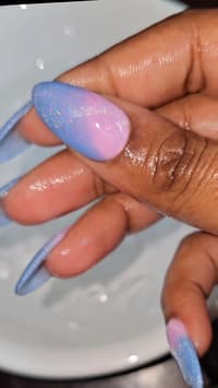 Picture showing Color Changing Dip Nails Because One Color Isn't Enough. 😩😍