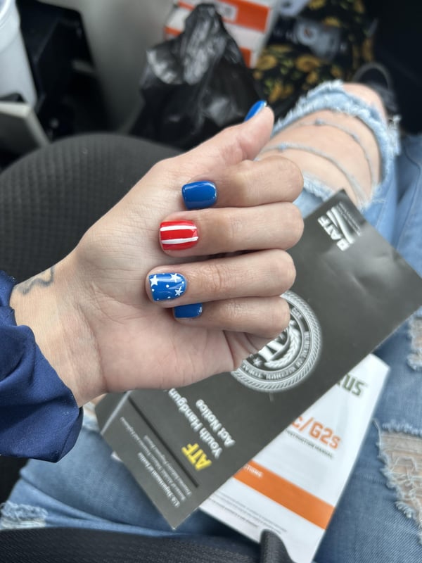 Picture by Smallz774 saying 'Forgot To Show You Guys But Had My Nails Done For The 4th Loveeeed Them 💕'