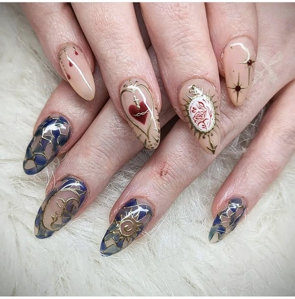 Picture by GidgetCooper saying 'Belated Birthday Nails'