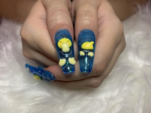 Picture by ChronicallyNailed showing 'Some Press On Psyduck Nails I Made For Myself! :' number 2