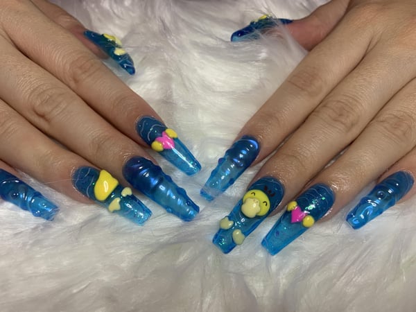 Picture by ChronicallyNailed showing 'Some Press On Psyduck Nails I Made For Myself! :' number 3