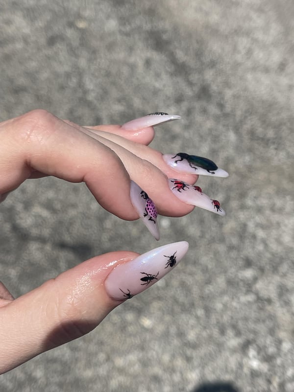 Picture by pluiefrais saying 'Bug Nails😋 On Me By Me!'