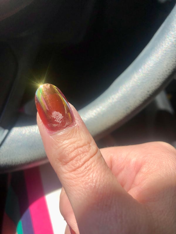 Picture by DunDunnDunnnnn saying 'Help! How Do I Remove This Smudge Of Glue From My Glue-on Nail Without Messing Up The Nail Color?'