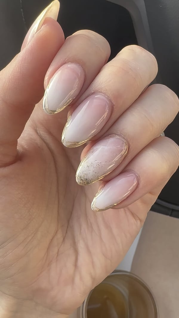 Picture by Plenty-Sorbet6674 saying 'All I Said Was I Wanted A Play On Pink And White Ombré - She DELIVERED! 🤩'