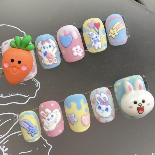 Picture by No_Information_7651 saying 'DIY Cartoon Fake Nails'