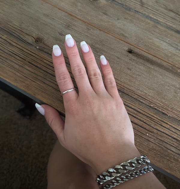 Picture by Emash100 saying 'Milky French Nails 🤍'