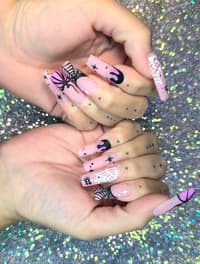 Spooky Square Freehand Nails!