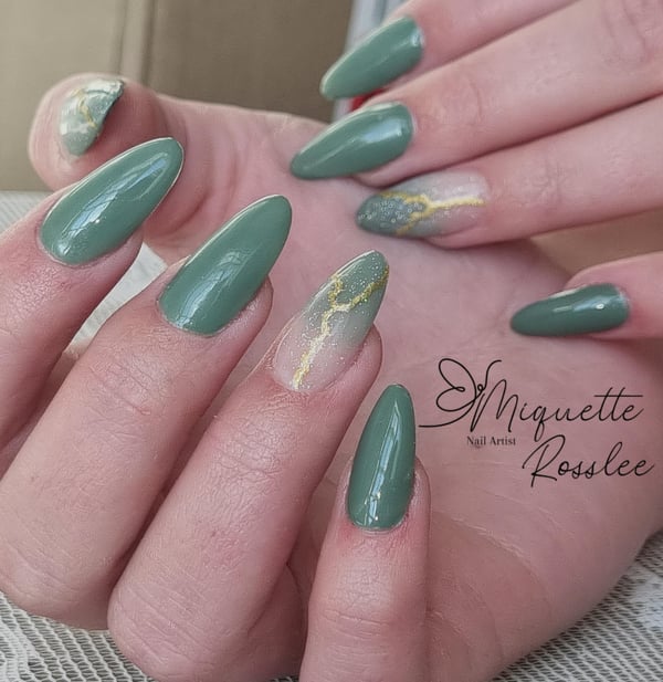 Picture by PaintedPetals_SA saying '🌿💚Matric Farewell Nails💚🌿'