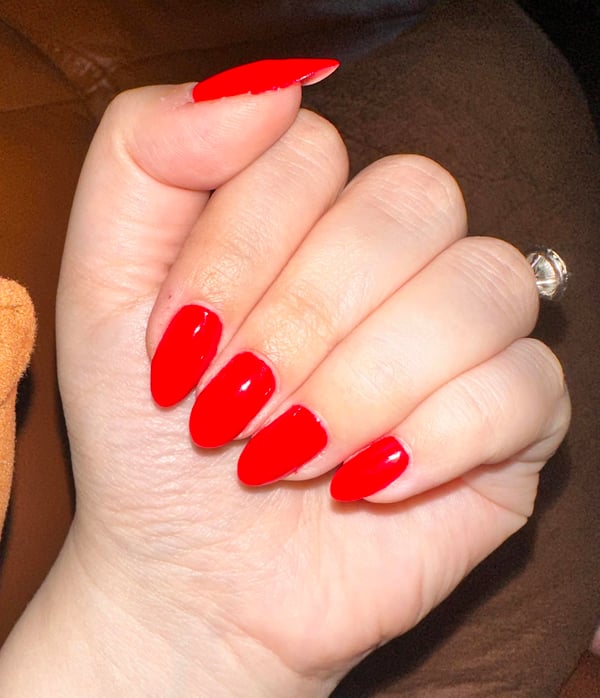 Picture by rosekay91 saying 'Loving This Bright Red Colour From China Glaze Called Flame-Boyant ❤️'