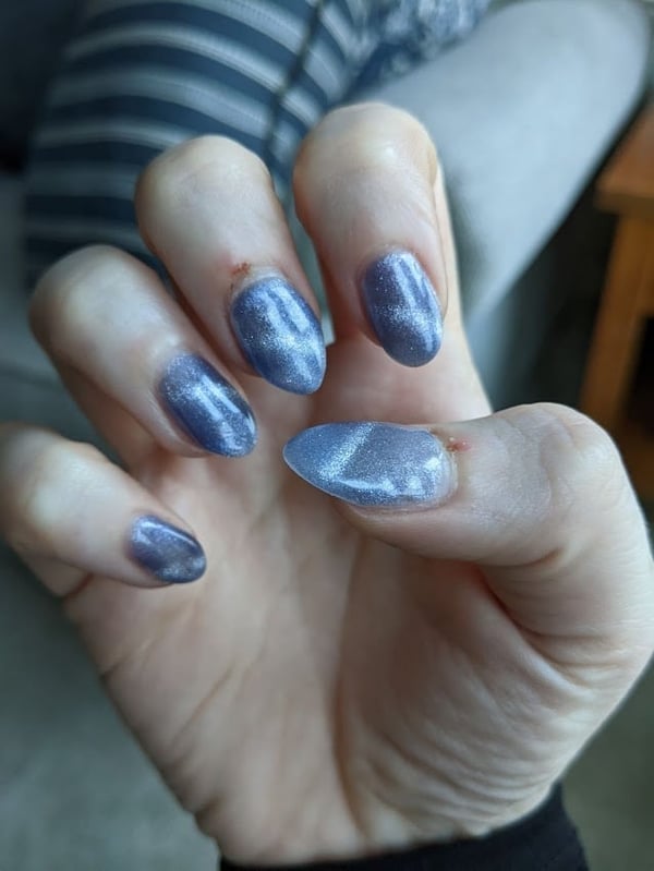 Picture by gayice saying 'Got My First Gel Mani For My Engagement Photos.'