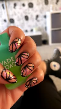 Nail Tech Did This Butterfly Wing Pattern For Me As I Was Too Indecisive - Giving Fairycore🦋 🧚‍♀️ 🍄