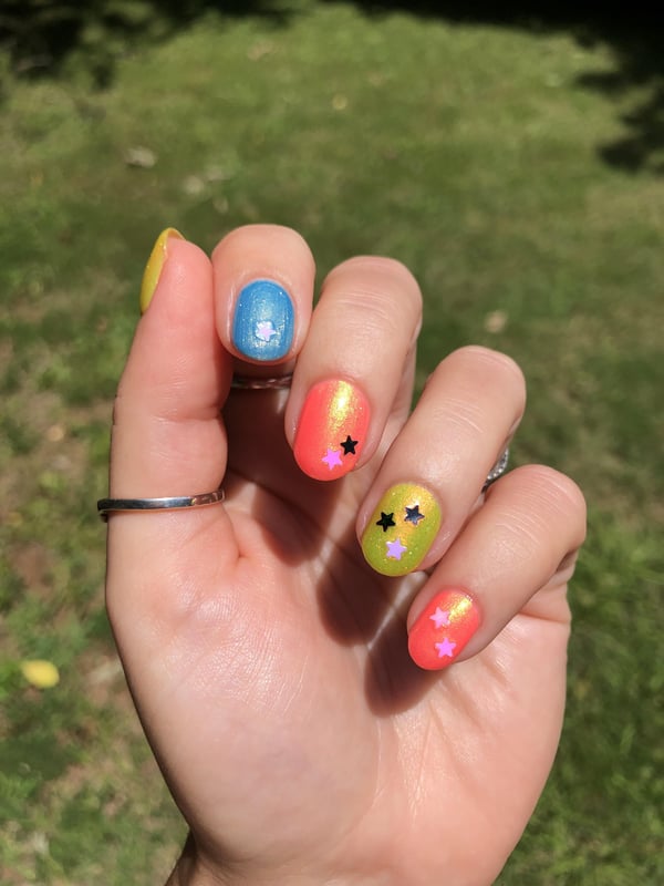 Picture by justalapforcats showing 'Bright Colors On Short Nails ✨' number 2