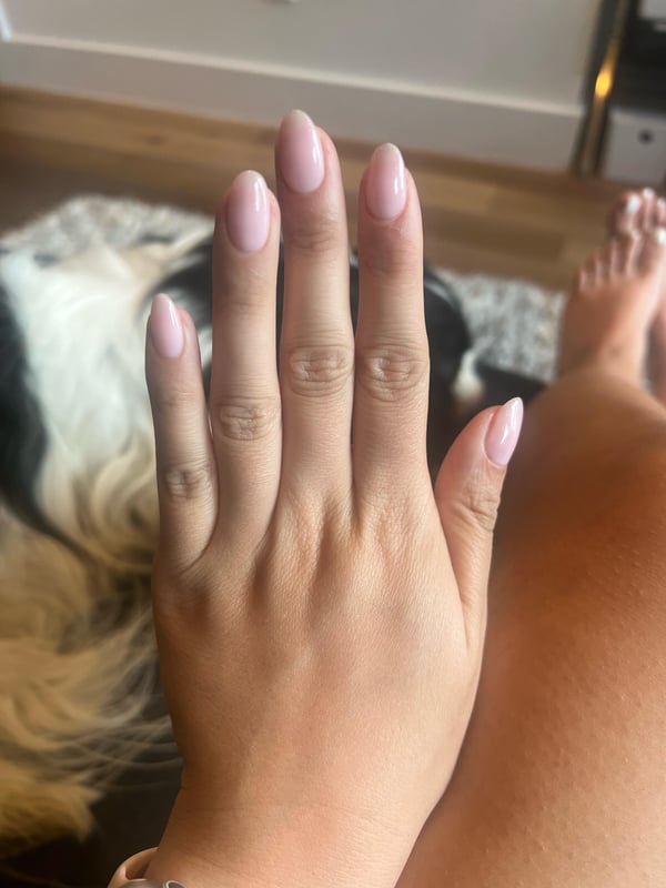 Picture by barbierabies saying 'Fresh, Clean Mani + Bonus Puppy'