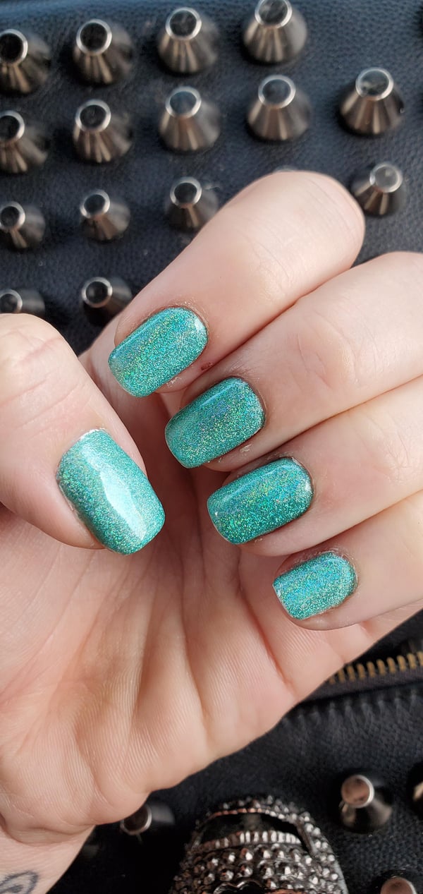 Picture by bambeau182 saying 'Some Turquoise Holographic Shorties To End The Summer'