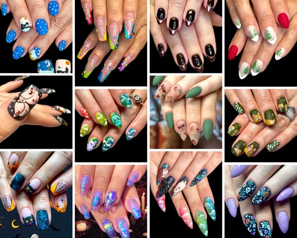 Picture by MissKitty3691 saying 'Fun Collage Of Some Nails I’ve Done.'