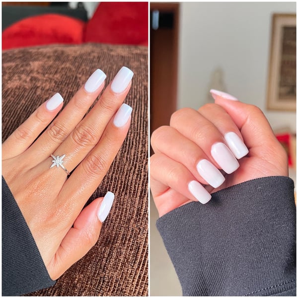 Picture by sitathomeandbepretty saying 'OPI Funny Bunny. My First Gel X + Biab Set! I’m Sooo Happy With The Result 🥹💕'