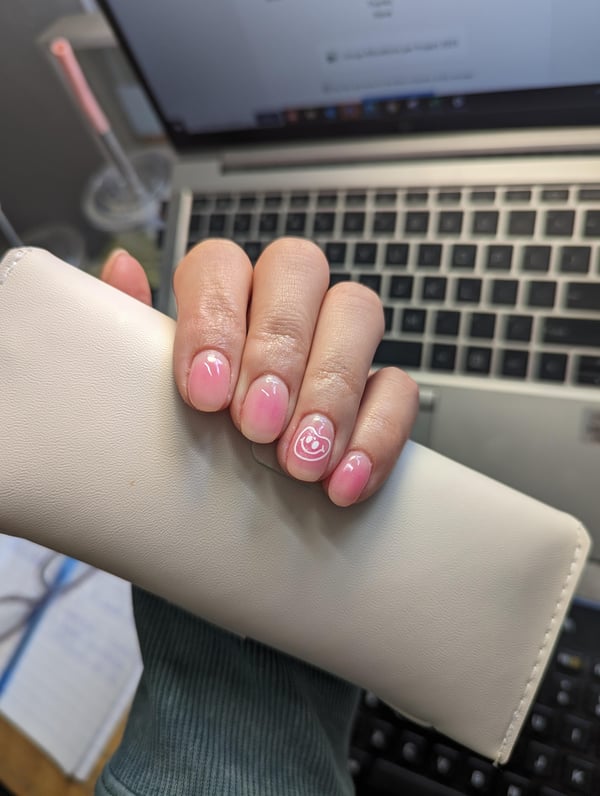 Picture by Complex-Friendship37 saying 'Blushed Nails With Decal'