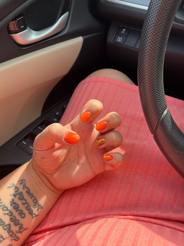 Picture by luckypuffun saying 'New At Doing My Own Nails, How Can I Do Better? I Seem To Struggle With The Cuticles.'