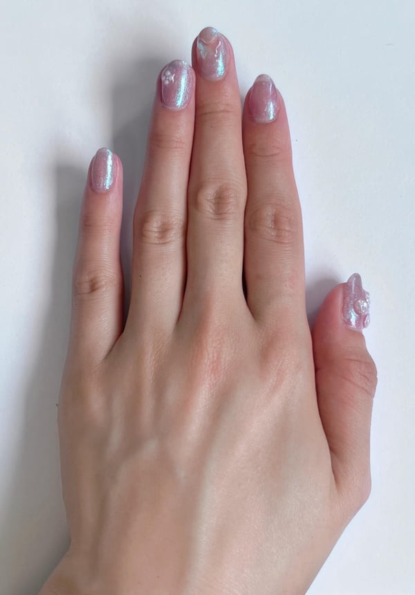 Picture by Lanvali- showing 'Did My Own Nails In With Glittery Pink And Blue !' number 3