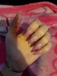 Pink Ombre Color Change Nails.