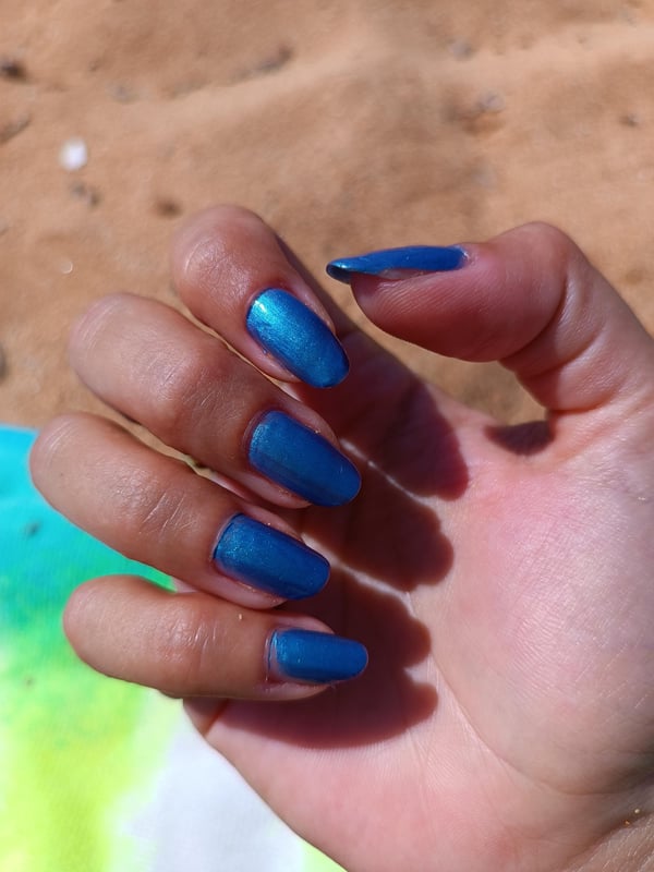 Picture by Gh3tt0-Sn4k3 showing 'Excuse My Weird Ass Fingers, But I'm Obsessed With This Color 🥹🩵🩵💙💙' number 2