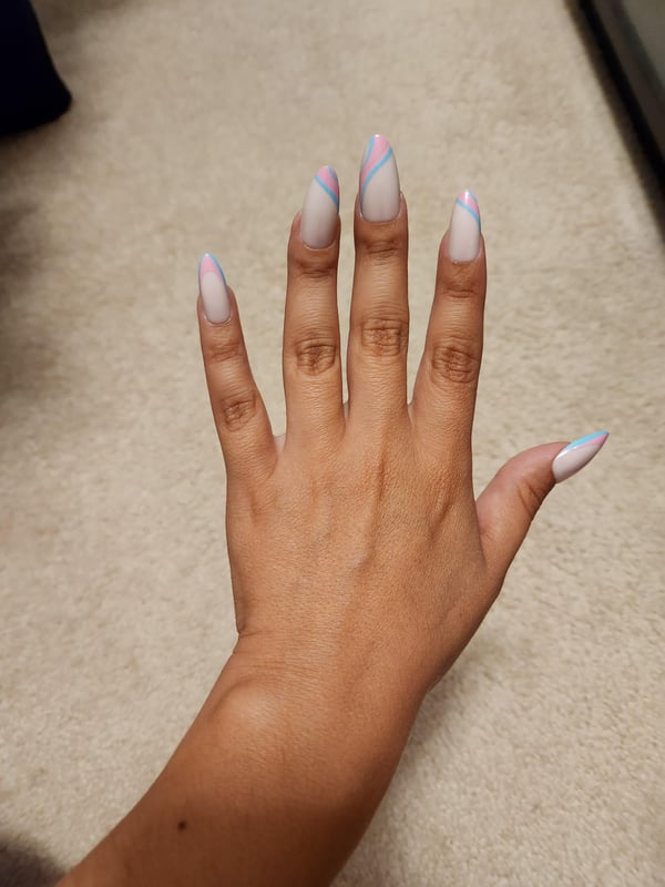 Picture by sunflower_kisses saying 'Haven't Had Press On Nails For A While But Felt Inspired By The These OPI Barbie Press Ons. Any Advice To Improve For Next Time?'