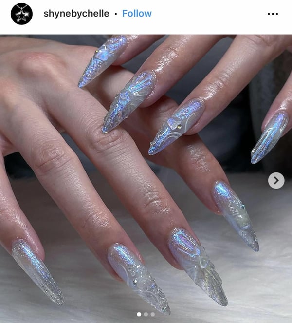 Picture by amateurmilkcarton saying 'Winter Nails inspo By @shynebychelle On Insta!'