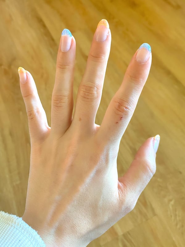 Picture by scarlette_delacroix showing 'Finally Got My Nails Long Enough To Do A Little French Tips Twist 🥰' number 2